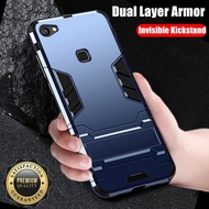 For Vivo V7 Plus V7+ 1716 1850 Y79A Dual Layer Armor reinforced Shockproof Phone Case with Invisible Kickstand Back Cover