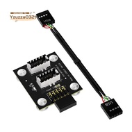 Dual USB 3.1 Front Panel Receptacle Key-A Type-E to USB 2.0 9-Pin Motherboard Connector Male Cable E