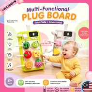 Baby Busy Board Plug Toy Montessori Sensory Toy Electrical Socket Toy Shape Matching Light Sound Edu