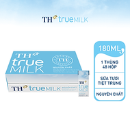 Thùng 48 hộp sữa tươi tiệt trùng TH true MILK nguyên chất 180 ml (180 ml x 48)