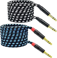 Balanced 1/4 Inch TRS to TRS Male Instrument Patch Cable, 15 Feet Stereo Quarter Inch 6.35mm to 6.35