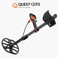 QUEST Q35 เครื่องตรวจจับโลหะ เครื่องหาทอง กันน้ำ 5 เมตร มีโหมดชายหาด พร้อมหูฟังไร้สาย ผ่อนชำระได้ ปร
