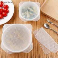 homeliving 4pcs Stretch Reusable Food Storage Wrap Silicone Bowl Cover Seal Fresh Lids Film SG