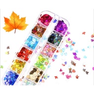 Maple leaf glitter hides gel, maple leaf attaches to nails