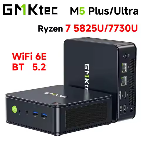 GMKtec M5 Plus/M5 Ultra Mini PC AMD Ryzen7 5825U/7730U DDR4 3200MT/s NVMe PCIe3.0 Wifi6E BT5.2 Win11