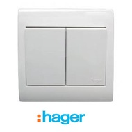 HAGER STYLEA 2 GANG 1 WAY SWITCH