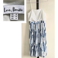 PUTIH Love Bonito White Blue Dress White Blue Skirt Beautiful Spaghetti Strap Invitation