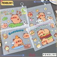 FENGLIN Capybara File Bag, Cute Cartoon PVC Test Paper Storage Pouch,  Large Opening Transparent Lig