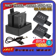 PAKET Action cam Dual charger + baterai batrai actioncam Universal original brica bpro5 Brica Bpro 5 Sbox Kogan 4k Sbox / Sbox s1 / Eken / Vivan / 4k SPORTCAM / Kogan 4k / Brica BPRO 5 AE / Brica Bpro AE Mark ii / Bcare X1 X2 X3