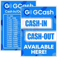 ♈☸☁GCash Cash-in Cash-out Rates Signage