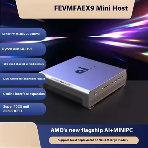 FEVM FAEX9 Ryzen AI MAX 395 Mini PC 128GB LPDDR5 8000MHz Dual M.2 2280 PCIe4.0 SSD WiFi7 Oculink Des