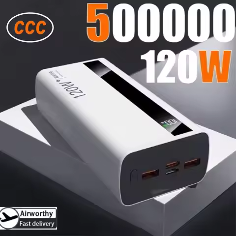 500000mAh High Capacity PowerBank 120W Super Fast Charging Portable External Battery Powerbank for i