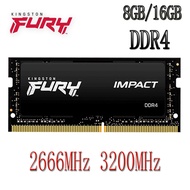 Kingston FURY Impact DDR4 RAM 8GB 16GB DDR4 2666MHz 3200MHz Laptop Memory Notebook RAM