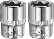 QUARKZMAN 3/8 Inch x E18 Torx Bit Set, 2 Pieces Torx Nut Set, Screwdriver Hexagonal Sockets, Drive D