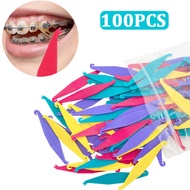 100Pcs/Bag Braces Rubber Band Tool Dental Elastic Rubber Bands Placers for Braces Disposable Plastic