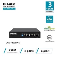 D-Link DGS-F1005P-E 250M 5-Port 1000Mbps Switch with 4 PoE Ports and 1 Uplink Port for CCTV & IP Cam