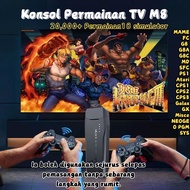 Konsol Permainan TV M8 4K Konsol Permainan TV 4K Game Stick 20K+ Permainan 64GB 2 Pengawal Wayarles 