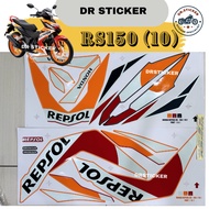 RS150 RS 150R STRIPE STICKER STIKER HONDA REPSOL RS150R ORANGE (10) BODY COVERSET COVER SET KAVERSET KAVER SET