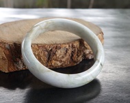 天然A貨翡翠 白底青糯種 手圍#18 翡翠手鐲 緬甸玉 內徑57mm 藝術