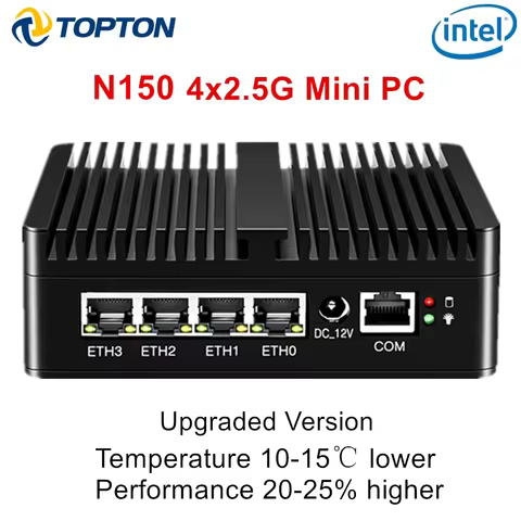 Topton 12th Gen Intel Twin Lake N150 Soft Router N5105 N6415 N6210 4*2.5G LAN Fanless Mini PC pfSens