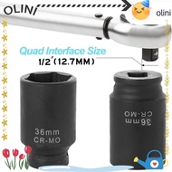 OLINI Heavy Duty Wrench, 6 Point 24mm 36mm Impact Socket Wrench,  1/2" Drive Long Socket Wrench Auto