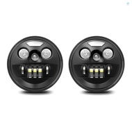 2Pcs 7 inch Car Motorcycle LED Headlight with DRL/Turn Signal/Low Beam/High Beam 7'' Round LED Headl