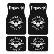 4pcs WB Harry Potter Hogwarts House Car Floor Mats - Anti-Slip Fit Liners with Gryffindor, Slytherin