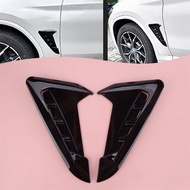 1 Pair Gloss Black Air Flow Grille Side Fender Vent Canard Cover Trim Fit For BMW X3 X4 G01 G02 M-Sp