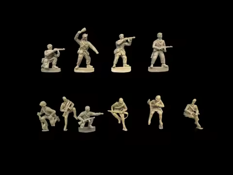 1: 72 Casting Resin Model Assembly Kit, GK， Throwing Team of 10 People, Unpainted