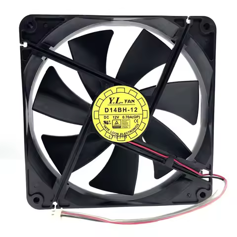 D14BH-12 140mm Cooling Fan 140X140X25mm High Speed 2500RPM 0.40A Yate Loon Computer Cooling Fan Dual