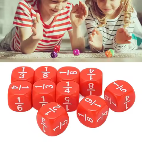 20Pcs Fraction Dice Class Set Plastic 6 Sided Multi Faceted Table Game Accessories For Kids Math Pra