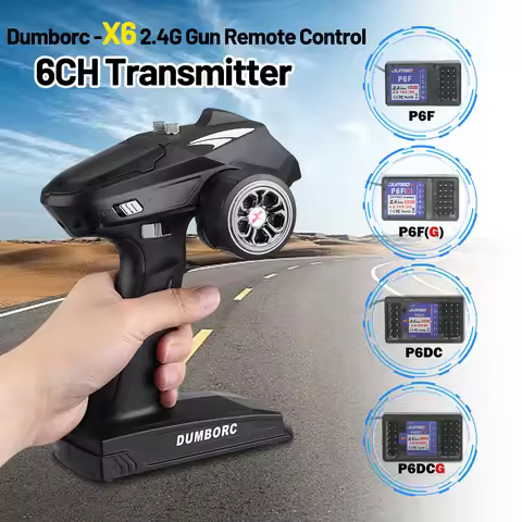 DumboRC X6 2.4G 6CH Transmitter Remote Control with P6F/P6FG/P6DC/P6DCG Gyro DC Receiver For RC Car 