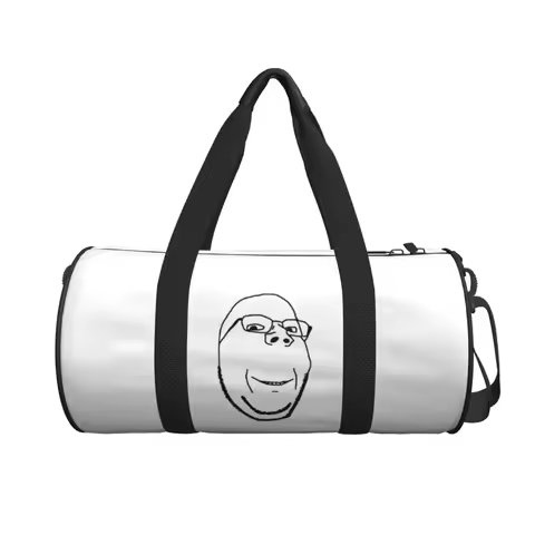Smiling Wholesome Wojak Soyjak Large Duffle Gym Bag Multi-Functional Duffle Travel Bags Handbags Fit
