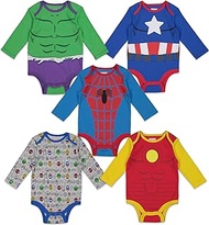 Baby Boys 5 Pack Bodysuits Hulk Spiderman Iron Man Captain America 24 Months