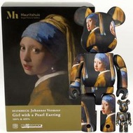 ~熊貓熊~全新 Bearbrick 400% & 100% Johannes Vermeer 戴珍珠耳環的少女 