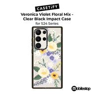 CASETiFY Impact Case for S24 Plus / S24 Ultra - Veronica Violet Floral Mix Clear Black