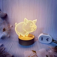 Solid Wood Luminous Base diy3d Night Light USB3 Colors 7 Colors led Creative mp