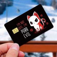 Cute Evil Cat Credit Card Stickers, Suitable For EBT, Transportation, Keys, Credit Cards, Debit Card