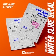BWT Alpine f1 livery sticker water slide decal tamiya mini 4wd 1/32 scale