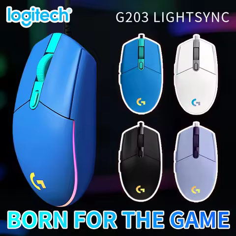 Logitech G203 wired mechanical gaming mouse Luminous Backlit USB Wired Gaming Mouse for Desktop PC L