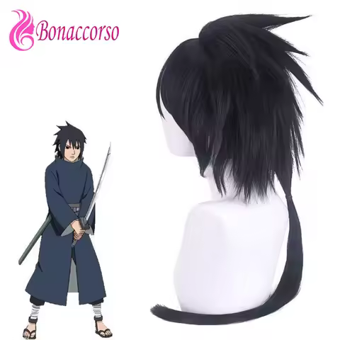 HOKAGE NINJA Uchiha Izuna Cosplay Wig Synthetic Long Straight Wig Anime Coser Heat Resistant Fiber H