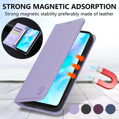 Wallet Skin Friendly Strong Magnetic Card Slot Flip Leather Case For Huawei P20 Pro P30 Lite P40 Lit