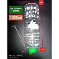 (PET DRINKING BOTTLE 1000ml/1litter) water feeder bottle for rabbit,cat/botol air minuman auto terna