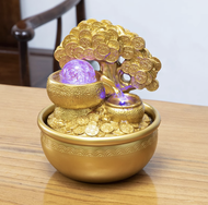 Thác Nước Phong Thủy Cây Tiền Vàng Ngọc Châu Tài Lộc Decord Trang Trí- Art house