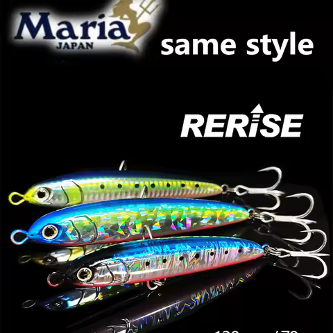 LURETV Japan Maria Same Style Maria Sea Fishing Sinking Pencil 105mm38.5g Blue Gan Yellow Boni Lure 