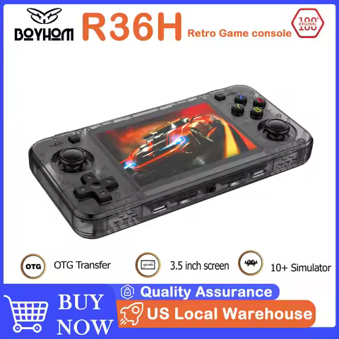BOYHOM R36H Retro Handheld Game Console Horizontal Console with 2 Joysticks 3000mAh Battery 3.5 Inch