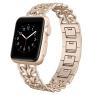 [HOT JUXXKWIHGWH 514] สายสแตนเลสสำหรับ Apple Watch 7 SE 6 5 4 Band 40มม. 41 45 44มม. โลหะ Link สร้อยข้อมือสำหรับ Iwatch Series 3 38 42มม.