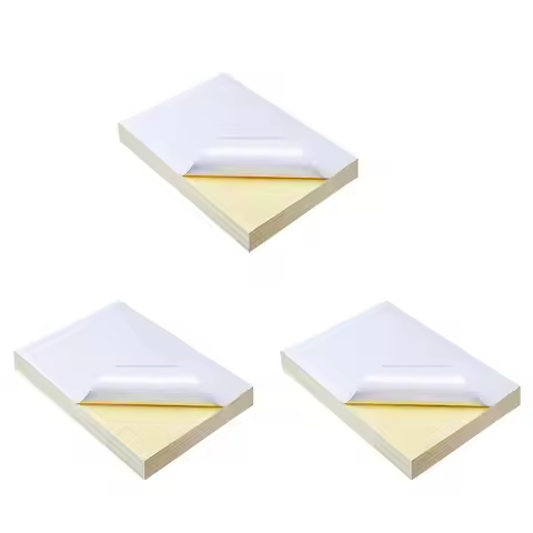 Latest 150 Sheets A4 White Self Adhesive Waterproof Sticker Label Glossy Surface Paper For Lazer Ink