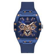 Guess Multifunction Blue Dial &amp; Silicone Strap Men Watch GW0203G7