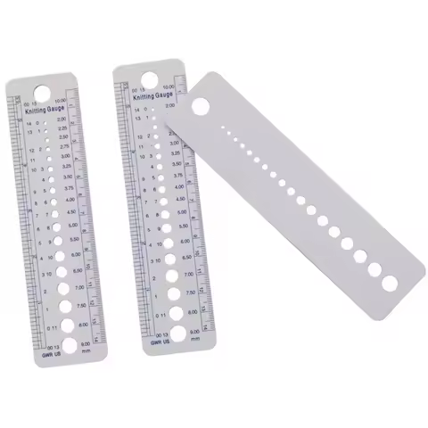 3Pcs Ruler UK US Canada Sizes Knitting Accessories Needle Gauge Inch Sewing Tool CM 2-10mm Size Meas